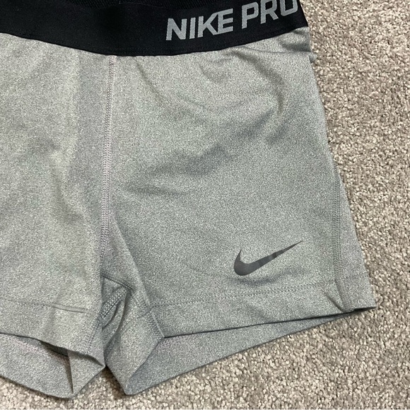 Nike Pro Women's Athletic Shorts - Gray and Black - Picture 8 of 11